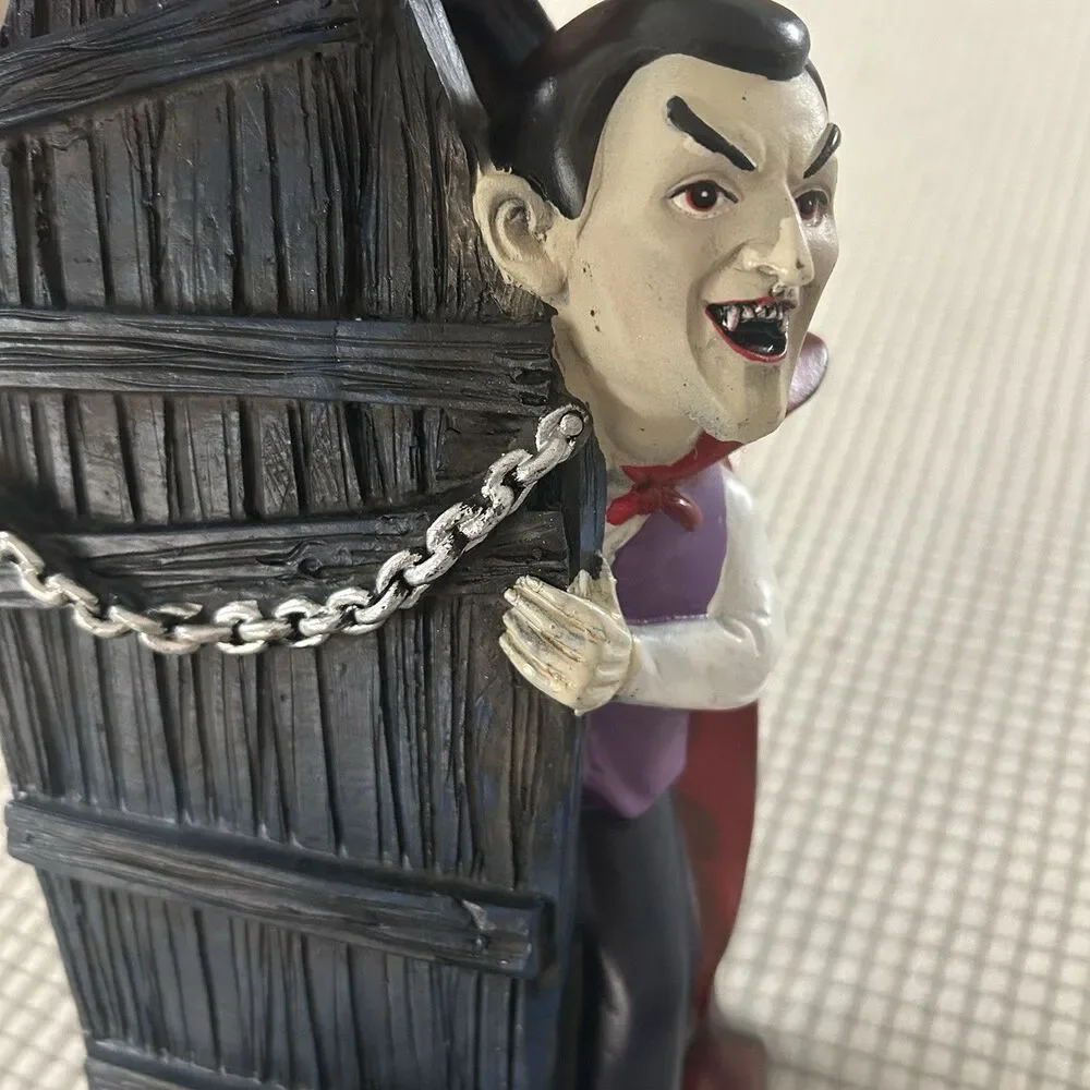 Gothic Dracula Vampire Bookend Doorstop 9” Resin Figure Halloween Decor